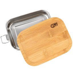 CJH Caixa de Almoço em Aço Inoxidável S, Tampa de Bambu ART000067