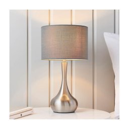 Endon 61192 - Lâmpada de mesa dimável PICCADILLY 1xE14/40W/230V cromo fosco/cinz