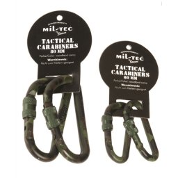 Mil-Tec mosquetão TÁTICO 8 cm woodland 2 peças 15922080