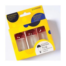 CONJUNTO 3 x Lâmpada de substituição MUSHROOM E10/20V/0,1A vermelho