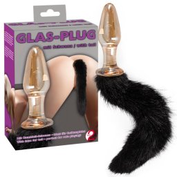 Plug Anal em Vidro C/ Cauda Preta