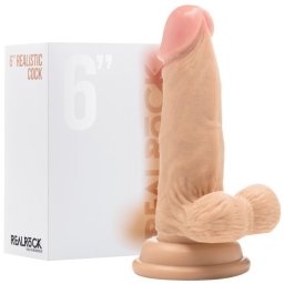 Dildo Realístico C/ Testículos Real Rock 6" Branco