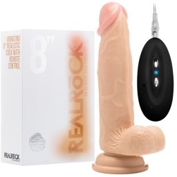 Vibrador Realístico C/ Testículos Real Rock 8" Branco