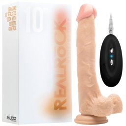 Vibrador Realístico C/ Testículos Real Rock 10" Branco