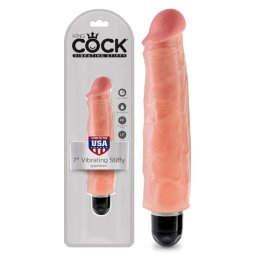 Vibrador Realístico King Cock Vibrating Stiffy 7" Branco