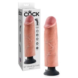 Vibrador Realístico King Cock Vibrating Cock 10" Branco
