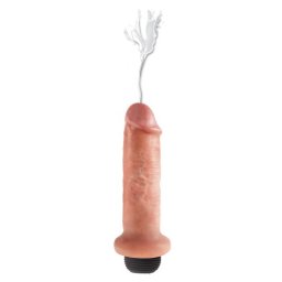 Dildo Realístico C/ Ejaculação King Cock Squirting Cock 6" Branco