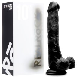 Dildo Realístico C/ Testículos Real Rock 10" Preto