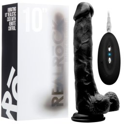 Vibrador Realístico C/ Testículos Real Rock 10" Preto
