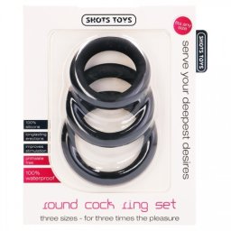 Conjunto de Anéis Round Cock Rings Set Pretos