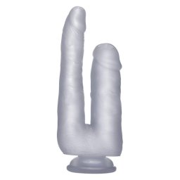 Dildo Duplo Realístico RealRock 9" Transparente