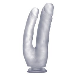 Dildo Duplo Realístico RealRock 10" Transparente