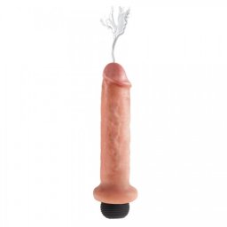 Dildo Realístico C/ Ejaculação King Cock Squirting Cock 7" Branco