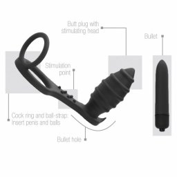 Plug Anal + Anel Sono Preto Nº55