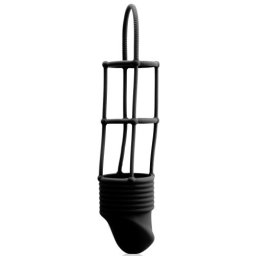 Manga Ribbed Cockcage Preto