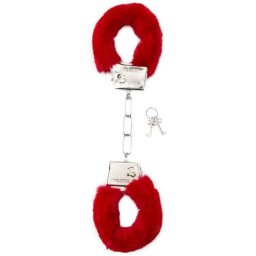 Algemas C/ Peluche Furry Handcuffs Vermelhas