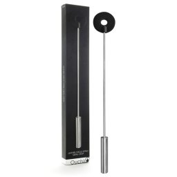 Chibata Ouch! Leather Circle Tipped Metal Crop Preta
