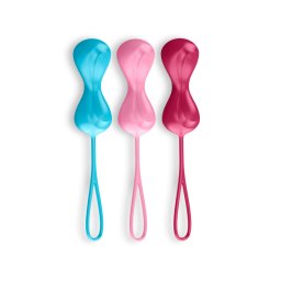 Conjunto de 3 Bolas Ben-Wa Power Balls Satisfyer Coloridas
