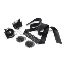 Conjunto de Renda Preta Lace Me Up Crushious