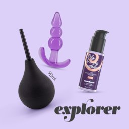 Explorer Duche Anal 90ml C/ Lubrificante Anal 50ml & Plug The Plunger Crushious