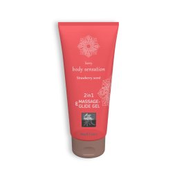 Gel Massagem e Lubrificante 2 em 1 Morango Shiatsu (200 ml)