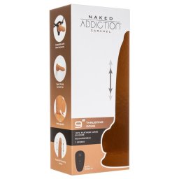 Vibrador Realístico C/ Função Vai-Vem Telecomandado Naked Addiction Thrusting Dong Caramel 9