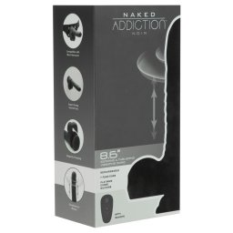 Vibrador Realístico C/ Função Vai-Vem Telecomandado Naked Addiction Rotating & Thrusting Dong Noir 8,6