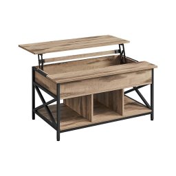 Mesa de centro NYRO com tampo elevatório, castanho/preto
