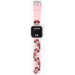 Disney Relógio LED com estampado da Minnie para menina, rosa-claro Misto ÚNICO