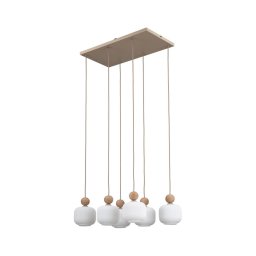 Lustre com cabo BALLO 6xE14/10W/230V bege