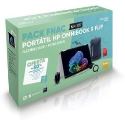 HP Pack Fnac Computador Portátil OmniBook X Flip 2-in-1 Next Gen AI 14-fm0002npx OLED 14" Intel® Core™ Ultra 7 256V 16GB 1TB SSD + Mochila + Rato + Carregador USB-C + McAfee