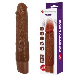 PRETTY LOVE - KESSLER VIBRADOR REALISTA COM 10 MODOS DE VIBRAÇÃO E 10 INTENSIDADES, 22 CM, MARROM