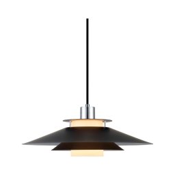 Halo Design 990808- Lustre suspenso por cabo RIVOLI 1xE27/40W/230V diâmetro 40 cm preto/cromado brilhante