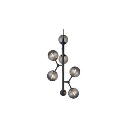 Halo Design 738854 - Lustre suspenso por cabo ATOM 6xG9/28W/230V diâmetro 30 cm preto/k. preto