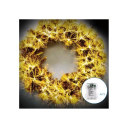 Aigostar - Guirlanda de Natal LED 3D para exterior, 72 LEDs, alimentada por 3 pilhas AA, diâmetro 50 cm, IP44, branco quente