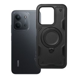 Capa Frost Armor para Xiaomi Redmi 15C com Anel Suporte e Íman – Preto