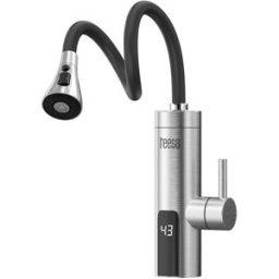 Torneira Elétrica Aquecedora de Água Instantânea c/ Mangueira Flexível (Inox) - TEESA