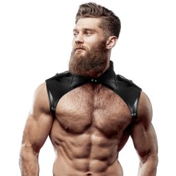 FETISH SUBMISSIVE ATTITUDE - ARNÊS DE PESCOO DE COURO ECOLÓGICO AJUSTVEL BRIGADE MASCULINO