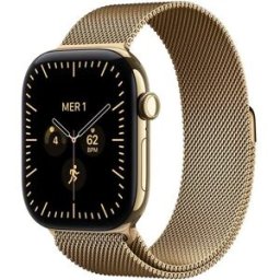 Apple Watch Series 12 GPS + Cellular 46mm Caixa Titânio Ouro com Bracelete Milanese Loop Ouro M/L