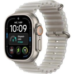 Apple Watch Ultra 4 GPS + Cellular 49mm Titânio Natural com Bracelete Ocean Cinzento Translúcido