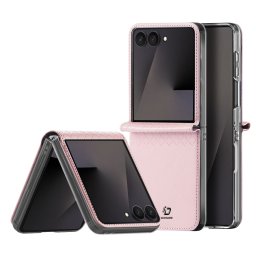 Capa Dux Ducis Bril em Pele para Smartphone Samsung Galaxy Z Flip8 com Fecho Magnético – Rosa