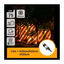 Aigostar- LED Decoração de Natal para exterior 3,6W/31/230V 2700K 20/25/30cm IP44 presentes