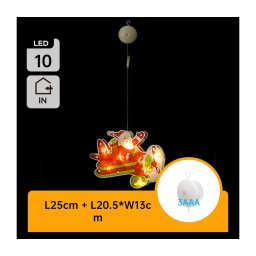 Aigostar - Decoração de Natal LED LED/3xAAA Avião de Natal 17cm