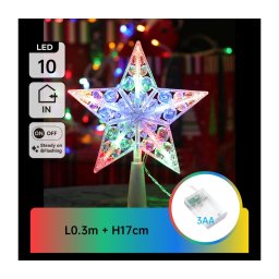 Aigostar - Estrela decorativa de Natal LED RGBY 10xLED/3xAA