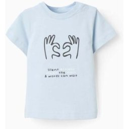 ZIPPY T-shirt em Jersey de Algodão para Bebé Menino 'Heart', Azul Claro Azul Claro 18-24 Months