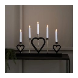 Markslöjd 705938 - Castiçal de Natal MELISSA 5xE10/3W/230V preto/latão