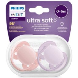 Philips Avent Chupetas Ultra Soft 0-6 meses Rosa e Lilás x2