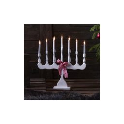 Markslöjd 8004 - Candelabro de Natal SVANEHOLM 7xE10/3W/230V branco