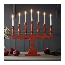 Markslöjd 8004,1 - Castiçal de Natal SVANEHOLM 7xE10/3W/230V pinho/vermelho