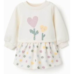 ZIPPY Vestido cardado com corações e bolinhas para bebé menina, branco Branco 18-24 Months